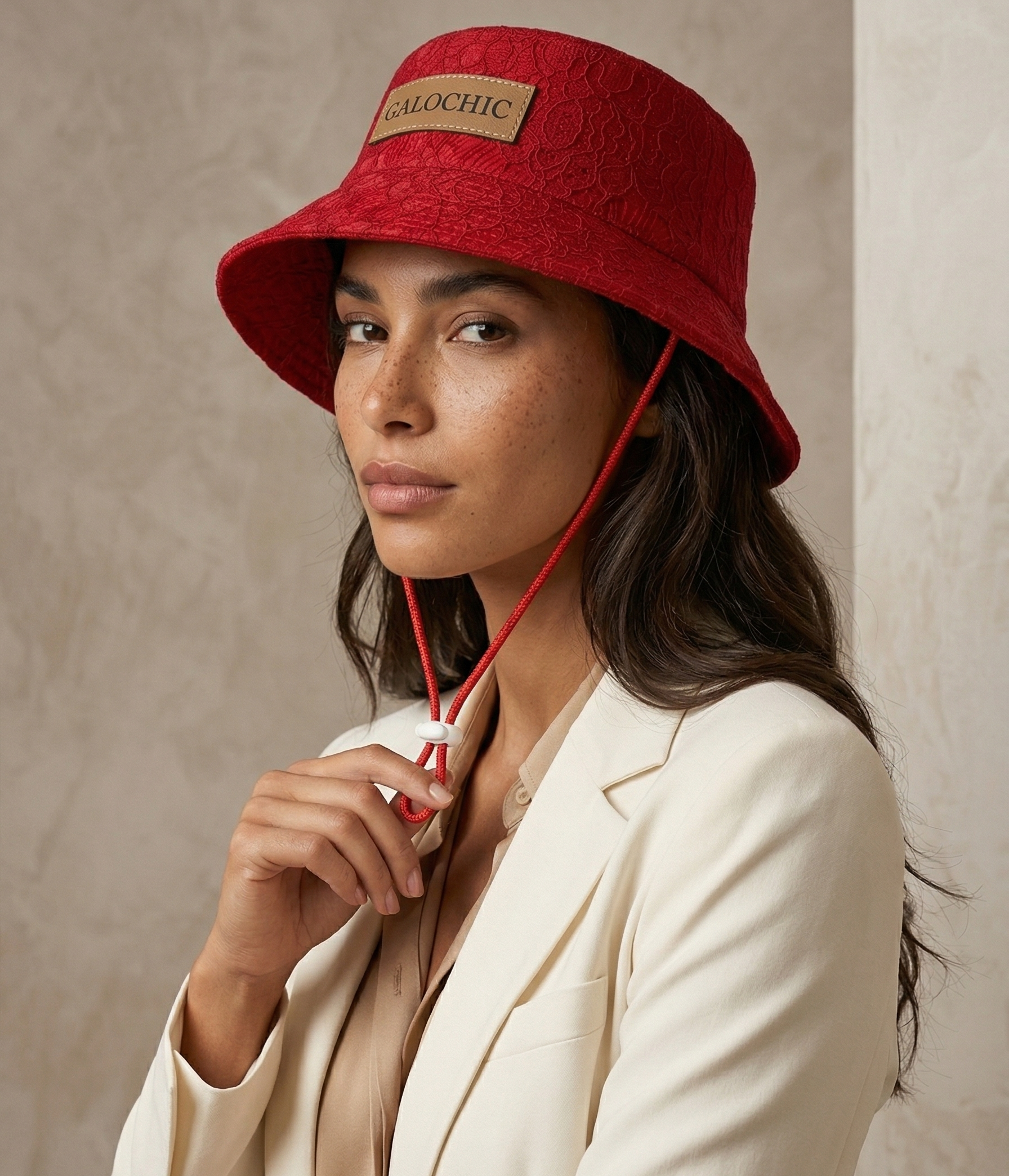 Bucket Hat Renda Vermelha