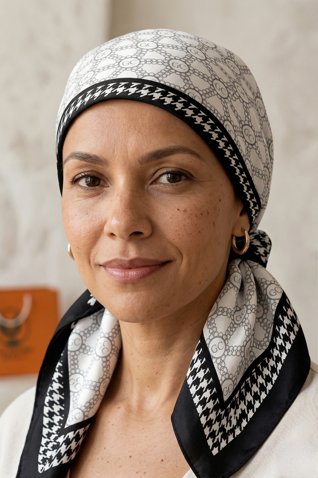Lenço Musseline Toque de Seda Branco  by Galochic