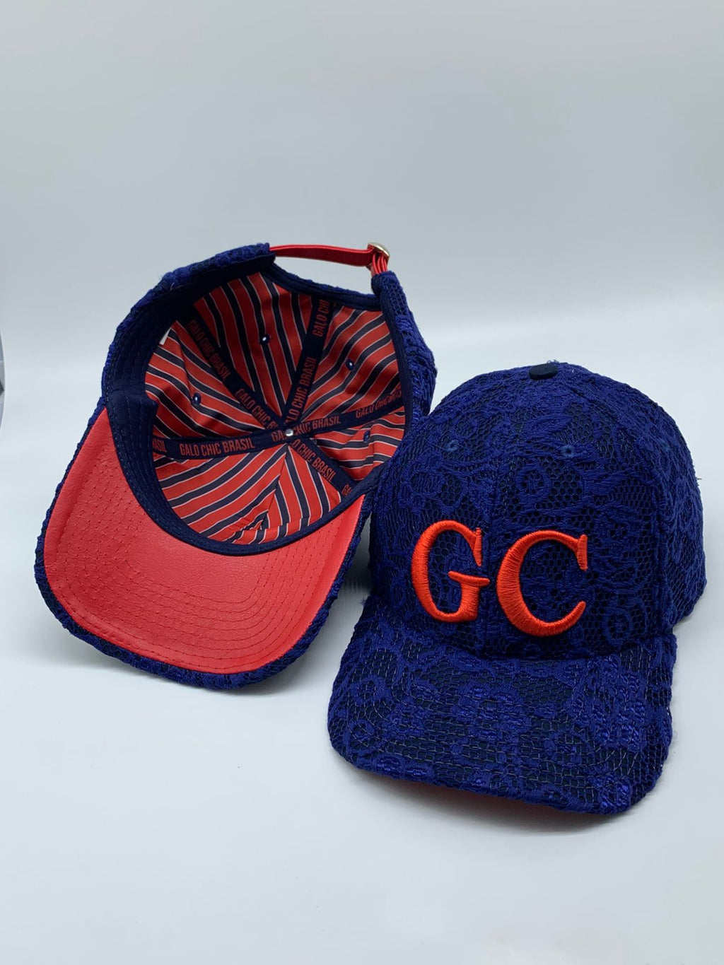Boné Galo Chic - Renda Azul Marinho