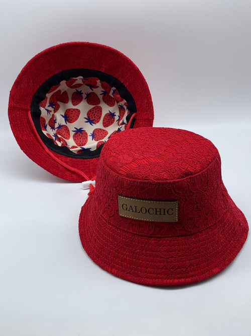 Bucket Hat Renda Vermelha